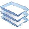 Acrimet Facility 3 Tier Letter Tray, Front Load, Letter Size/A4, Desktop File Organizer, Plastic (Clear Blue Color)