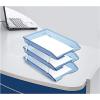 Acrimet Facility 3 Tier Letter Tray, Front Load, Letter Size/A4, Desktop File Organizer, Plastic (Clear Blue Color)