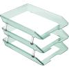 Acrimet Facility 3 Tier Letter Tray, Front Load, Letter Size/A4, Desktop File Organizer, Plastic (Clear Green Color)