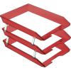 Acrimet Facility 3 Tier Letter Tray, Front Load, Letter Size/A4, Desktop File Organizer, Plastic (Clear Red Color)