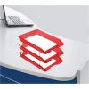 Acrimet Facility 3 Tier Letter Tray, Front Load, Letter Size/A4, Desktop File Organizer, Plastic (Clear Red Color)