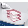 Acrimet Facility 3 Tier Letter Tray, Front Load, Letter Size/A4, Desktop File Organizer, Plastic (Solid Pink Color)