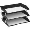 Acrimet Facility 3 Tier Letter Tray, Side Load, Letter Size/A4, Desktop File Organizer, Plastic (Clear Crystal Color)(Black)