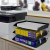 Acrimet Facility 3 Tier Letter Tray, Side Load, Letter Size/A4, Desktop File Organizer, Plastic (Clear Crystal Color)(Black)