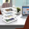 Acrimet Facility 3 Tier Letter Tray, Side Load, Letter Size/A4, Desktop File Organizer, Plastic (Clear Crystal Color)(Clear Crystal)
