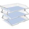 Acrimet Facility 3 Tier Letter Tray, Side Load, Letter Size/A4, Desktop File Organizer, Plastic (Clear Crystal Color)(Crystal Color)