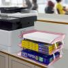 Acrimet Facility 3 Tier Letter Tray, Side Load, Letter Size/A4, Desktop File Organizer, Plastic (Clear Pink Color)(Clear Pink Color)
