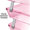 Acrimet Facility 3 Tier Letter Tray, Side Load, Letter Size/A4, Desktop File Organizer, Plastic (Clear Pink Color)(Clear Pink Color)