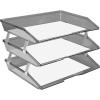 Acrimet Facility 3 Tier Letter Tray, Side Load, Letter Size/A4, Desktop File Organizer, Plastic (Clear Pink Color)(Smoke)
