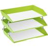 Acrimet Facility 3 Tier Letter Tray, Side Load, Letter Size/A4, Desktop File Organizer, Plastic (Green Citrus Color)