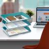 Acrimet Facility 3 Tier Letter Tray, Side Load, Letter Size/A4, Desktop File Organizer, Plastic (Solid Green Color)