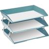 Acrimet Facility 3 Tier Letter Tray, Side Load, Letter Size/A4, Desktop File Organizer, Plastic (Solid Green Color)
