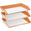 Acrimet Facility 3 Tier Letter Tray, Side Load, Letter Size/A4, Desktop File Organizer, Plastic (Solid Purple Color)(Orange)