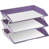 Acrimet Facility 3 Tier Letter Tray, Side Load, Letter Size/A4, Desktop File Organizer, Plastic (Solid Purple Color)(Solid Purple Color)
