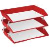 Acrimet Facility 3 Tier Letter Tray, Side Load, Letter Size/A4, Desktop File Organizer, Plastic (Solid Red Color)