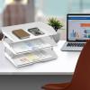 Acrimet Facility 3 Tier Letter Tray, Side Load, Letter Size/A4, Desktop File Organizer, Plastic (White Color)