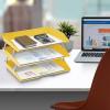 Acrimet Facility 3 Tier Letter Tray, Side Load, Letter Size/A4, Desktop File Organizer, Plastic (Yellow Color)(Yellow)
