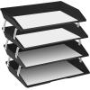 Acrimet Facility 4 Tier Letter Tray, Side Load, Letter Size/A4, Desktop File Organizer, Plastic (Black)