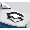 Acrimet Facility 4 Tier Letter Tray, Side Load, Letter Size/A4, Desktop File Organizer, Plastic (Clear Pink)(Black)