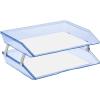 Acrimet Facility 4 Tier Letter Tray, Side Load, Letter Size/A4, Desktop File Organizer, Plastic (Clear Pink)(Clear Blue)