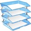 Acrimet Facility 4 Tier Letter Tray, Side Load, Letter Size/A4, Desktop File Organizer, Plastic (Clear Pink)(Clear Blue Color)