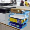 Acrimet Facility 4 Tier Letter Tray, Side Load, Letter Size/A4, Desktop File Organizer, Plastic (Clear Pink)(Clear Blue Color)