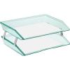 Acrimet Facility 4 Tier Letter Tray, Side Load, Letter Size/A4, Desktop File Organizer, Plastic (Clear Pink)(Clear Green Color)