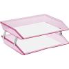 Acrimet Facility 4 Tier Letter Tray, Side Load, Letter Size/A4, Desktop File Organizer, Plastic (Clear Pink)(Clear Pink Color)