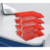 Acrimet Facility 4 Tier Letter Tray, Side Load, Letter Size/A4, Desktop File Organizer, Plastic (Clear Pink)(Clear Red Color)