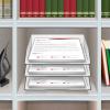 Acrimet Facility 4 Tier Letter Tray, Side Load, Letter Size/A4, Desktop File Organizer, Plastic (Clear Pink)(Crystal Color)