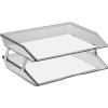 Acrimet Facility 4 Tier Letter Tray, Side Load, Letter Size/A4, Desktop File Organizer, Plastic (Clear Pink)(Smoke)