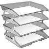 Acrimet Facility 4 Tier Letter Tray, Side Load, Letter Size/A4, Desktop File Organizer, Plastic (Clear Pink)(Smoke Color)