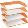 Acrimet Facility 4 Tier Letter Tray, Side Load, Letter Size/A4, Desktop File Organizer, Plastic (Orange Citrus)