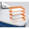 Acrimet Facility 4 Tier Letter Tray, Side Load, Letter Size/A4, Desktop File Organizer, Plastic (Orange Citrus)