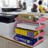 Acrimet Facility 4 Tier Letter Tray, Side Load, Letter Size/A4, Desktop File Organizer, Plastic (Solid Pink)