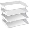 Acrimet Facility 4 Tier Letter Tray, Side Load, Letter Size/A4, Desktop File Organizer, Plastic (White Color)