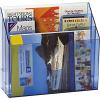 Acrimet Horizontal Triple File Folder Holder Organizer (Clear Blue Color)