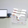 Acrimet Horizontal Triple File Folder Holder Organizer (Clear Crystal Color)