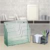 Acrimet Horizontal Triple File Folder Holder Organizer (Clear Green Color)