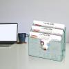 Acrimet Horizontal Triple File Folder Holder Organizer (Clear Green Color)