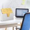 Acrimet Horizontal Triple File Folder Holder Organizer, Includes 9 Manila Folders Letter Size, Desktop File Storage for Home & Office, 3 Slot Desk Organizer for Paper, Mail, Documents (White Color)