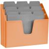 Acrimet Horizontal Triple File Folder Holder Organizer (Orange Citrus Color)