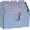 Acrimet Horizontal Triple File Folder Holder Organizer (Solid Blue Color)