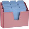 Acrimet Horizontal Triple File Folder Holder Organizer (Solid Pink Color)