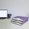 Acrimet Horizontal Triple File Folder Holder Organizer (Solid Red Color)(Purple)