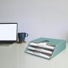 Acrimet Horizontal Triple File Folder Holder Organizer (Solid Red Color)(Solid Green)