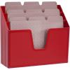 Acrimet Horizontal Triple File Folder Holder Organizer (Solid Red Color)(Solid Red)