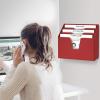 Acrimet Horizontal Triple File Folder Holder Organizer (Solid Red Color)(Solid Red)