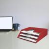 Acrimet Horizontal Triple File Folder Holder Organizer (Solid Red Color)(Solid Red)