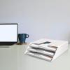 Acrimet Horizontal Triple File Folder Holder Organizer (White Color)